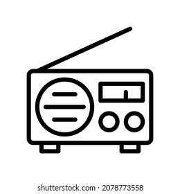 Icono de radio, Icono de estilo de línea ilustración vectorial, Adecuado para sitio web, aplicación móvil, impresión, presentación, infografía y cualquier otro proyecto.