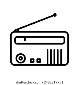 radio icon linear logo mark in black and white
