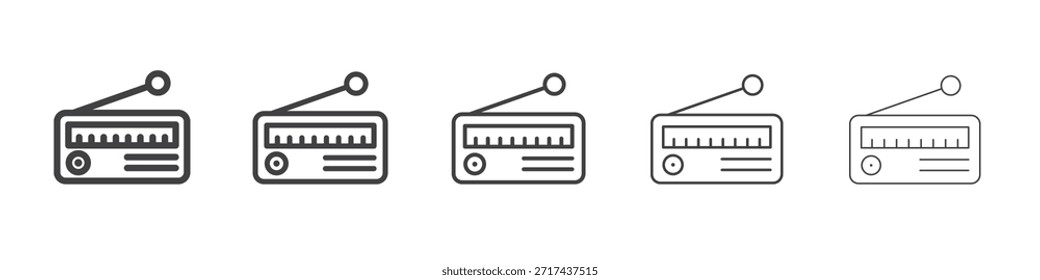 Icono de radio en el concepto de trazos lineales