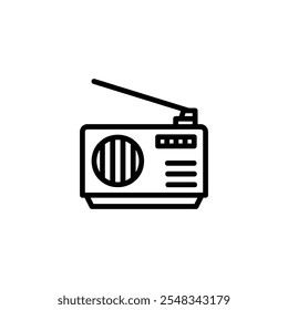 radio icon or logo design isolated sign symbol vector illustration. High quality black line style vector suitable for designers, web developers, displays and websites