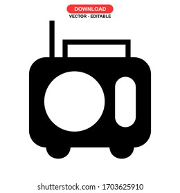 radio icon or logo isolated sign symbol vector illustration - high quality black style vector icons
