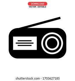 radio icon or logo isolated sign symbol vector illustration - high quality black style vector icons
