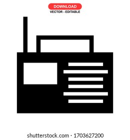 radio icon or logo isolated sign symbol vector illustration - high quality black style vector icons
