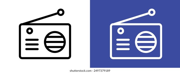 radio icon logo sign set vector outline