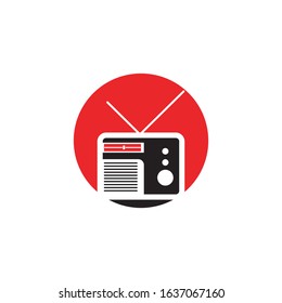 Radio icon logo vector template illustration