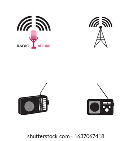 Radio icon logo vector template illustration