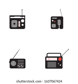 Radio icon logo vector template illustration