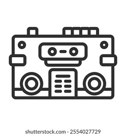 Radio icon, Music band symbol outline icon, editable vector illustration and transparent graphic element. Isolated on white background