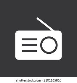 Radio icon on grey background
