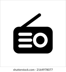 Icono de radio en el fondo blanco.
