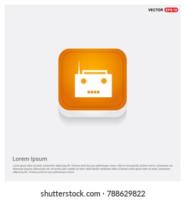 Radio icon Orange Abstract Web Button