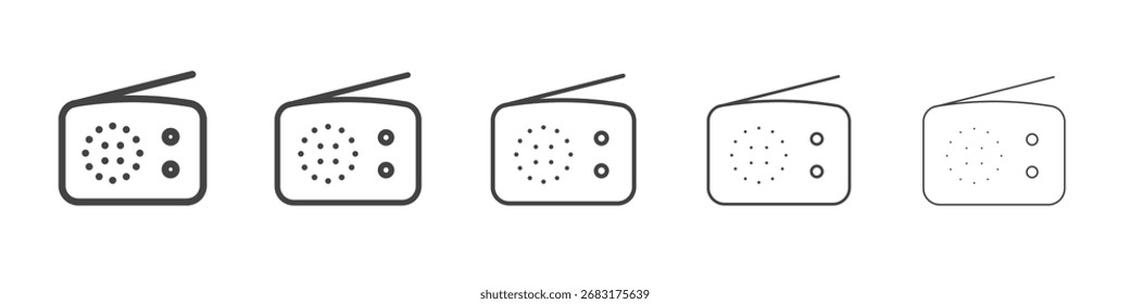 Radio icon outline ilustration vector symbol