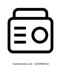 radio icon outline isolated vector illustration