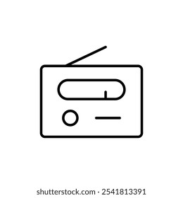 Radio icon Outline vector for web ui