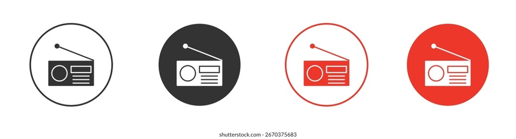 Paquete de iconos de radio. Diseño de Vector Clipart