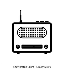 Radio Icon, Radio Receiver Icon Vector Art Illustration