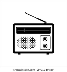 Radio Icon, Radio Receiver Icon Vector Art Illustration