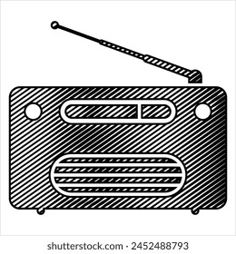 Radio Icon, Radio Receiver Icon Vector Art Illustration