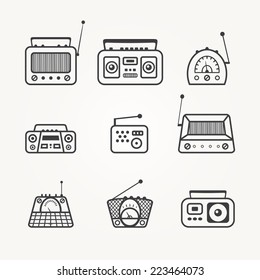 Radio icon set