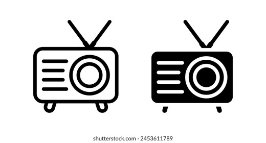 Radio icon set. flat illustration of vector icon