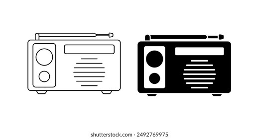 radio icon set isolated on white background