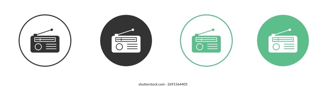 Conjunto de ícones de rádio. para conceito móvel e web design.