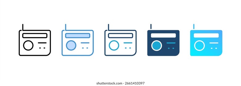 Conjunto de iconos de radio colección de estilo múltiple