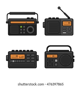 Radio Icon Set. Vector