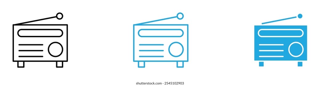Radio Icon Set Vector illustration in black