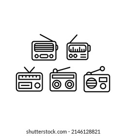 Radio Icon Set Vector Symbol Design Illustration