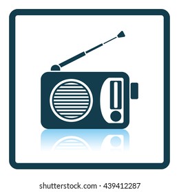 Radio icon. Shadow reflection design. Vector illustration.