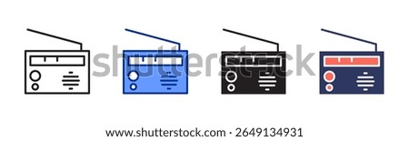 Radio icon sheet multiple style collection