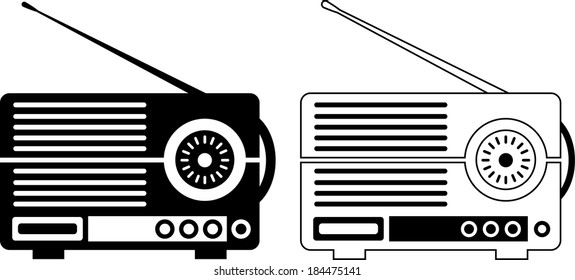 Radio icon silhouette