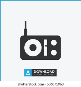 radio icon. Simple filled radio icon. On white background.