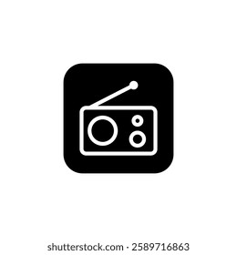 radio icon, simple flat style, illustration, logo sign symbol pictogram template, for ui or ux isolated on white for mobile app, editable