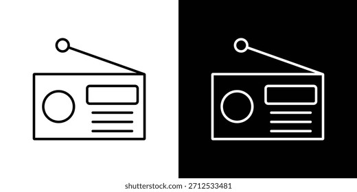 Radio icon. Simple flat symbol. Perfect Black outline pictogram illustration