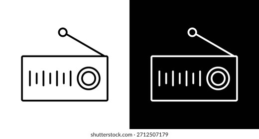 Ícone de rádio em estilo linear simples.