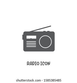 Radio icon simple silhouette flat style vector illustration on white background.