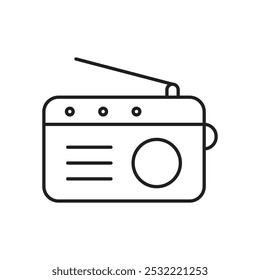Icono de radio. icono de línea delgada simple.