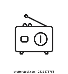 Ícone de rádio Contorno fino simples