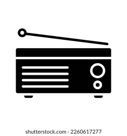 Radio icon simple vector design. Radio logo template. Vector illustration. Isolated on a white background
