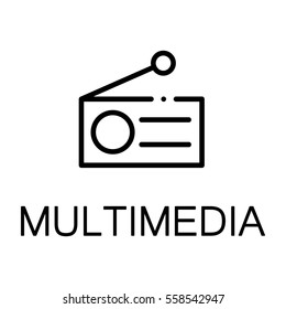 Radio icon. Single high quality outline symbol for web design or mobile app. Thin line sign for design logo. Black outline pictogram on white background
