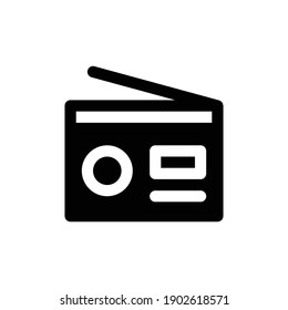 radio icon solid style vector