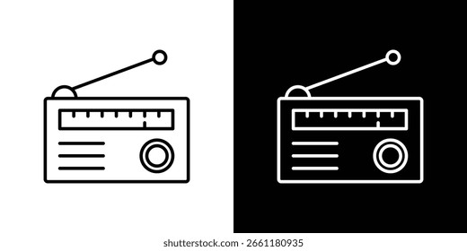 Radio-Symbol. Piktogramm für Schlaganfall. Vektorgrafik. Vektorzeichen für mobile Apps und Websites.