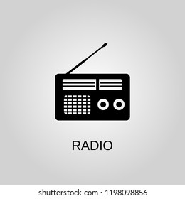Radio icon. Radio symbol. Flat design. Stock - Vector illustration.