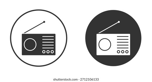 Sinal de símbolo de ícone de rádio em estilo sólido.