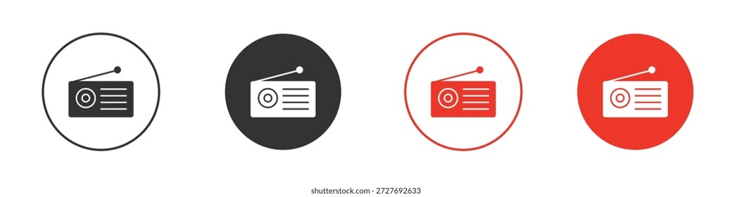 Símbolo do ícone de rádio. Design simples e plano para aplicativos móveis ou da Web. Logotipo de ilustração Vetor mínimo.