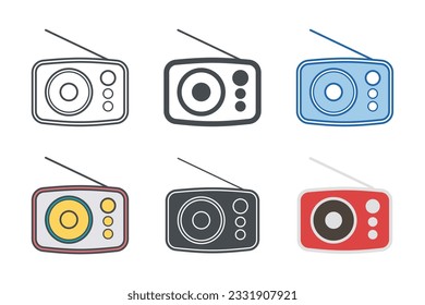 Radio Icon symbol template for graphic and web design collection logo vector illustration