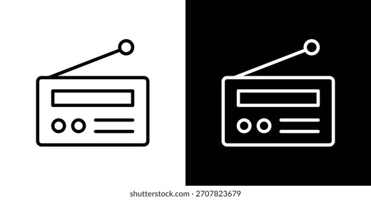 Radio icon symbol in thin line, outline and stroke style for apps