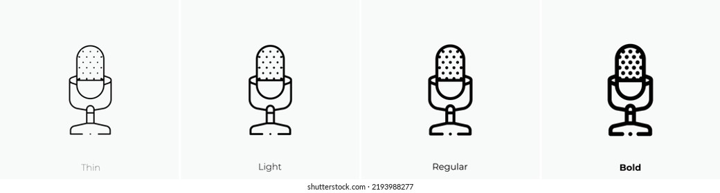 radio icon. Thin, Light Regular And Bold style design isolated on white background